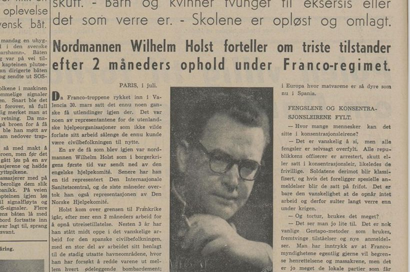 Wilhelm Holst Arbeiderbladet 1938